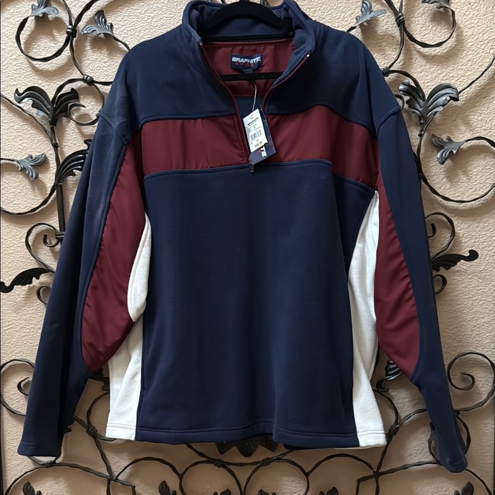 NWT GRAPHITE SPORT Men's Navy,White,  and Maroon Shirt Size XL